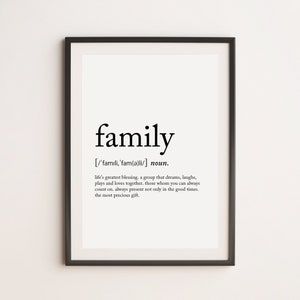 Family Definition Print, Dictionary Print, Definition Print, Wall Art