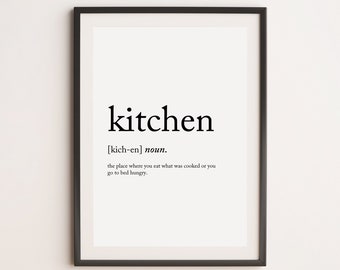 Kitchen Definition Print, Dictionary Print, Definition Print, Foodie Print, Food Lover Print