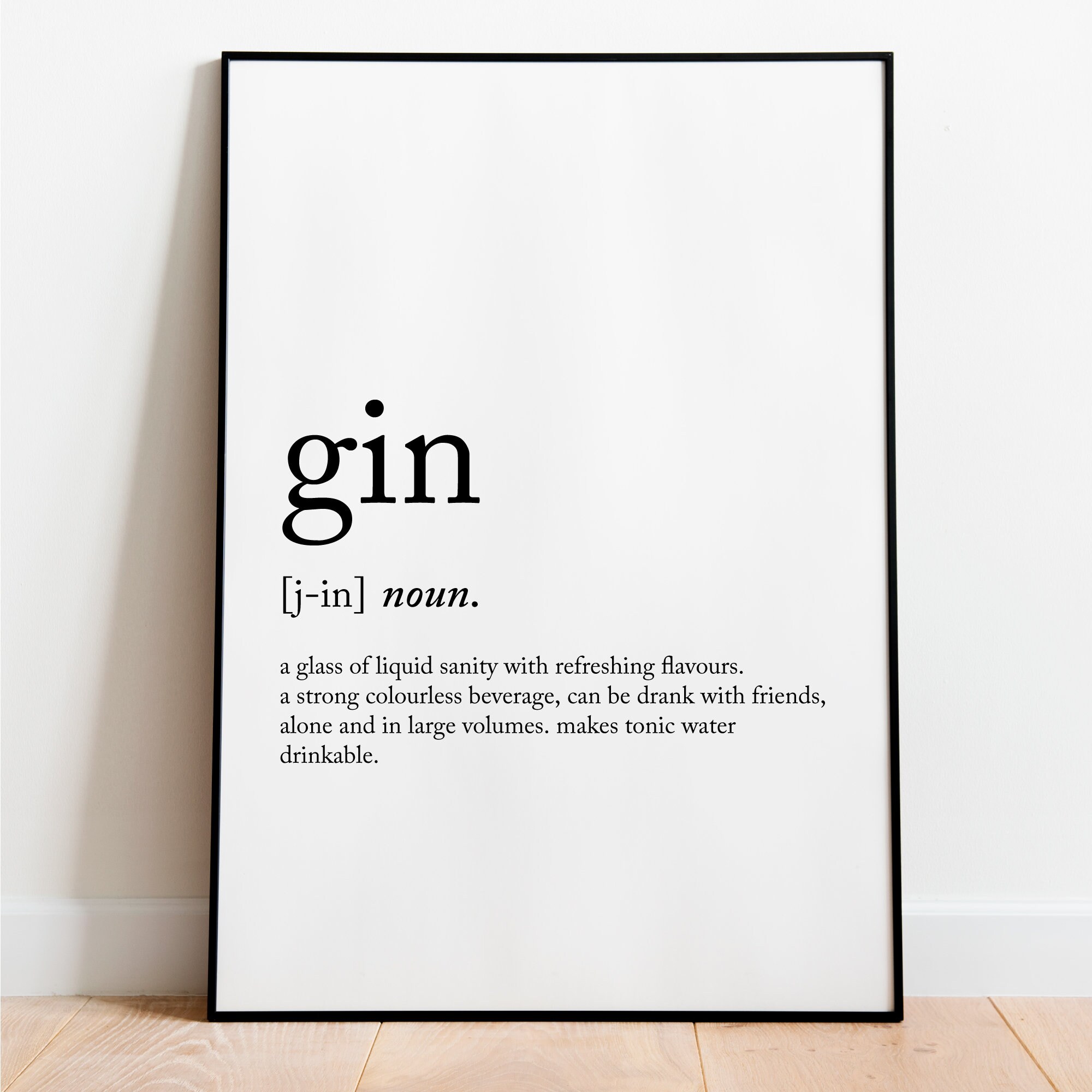 Gin Definition Print Dictionary Print Definition Print Gin Etsy UK