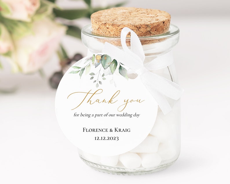 Round Favor Tag Template Printable Wedding Gift Tags | Etsy