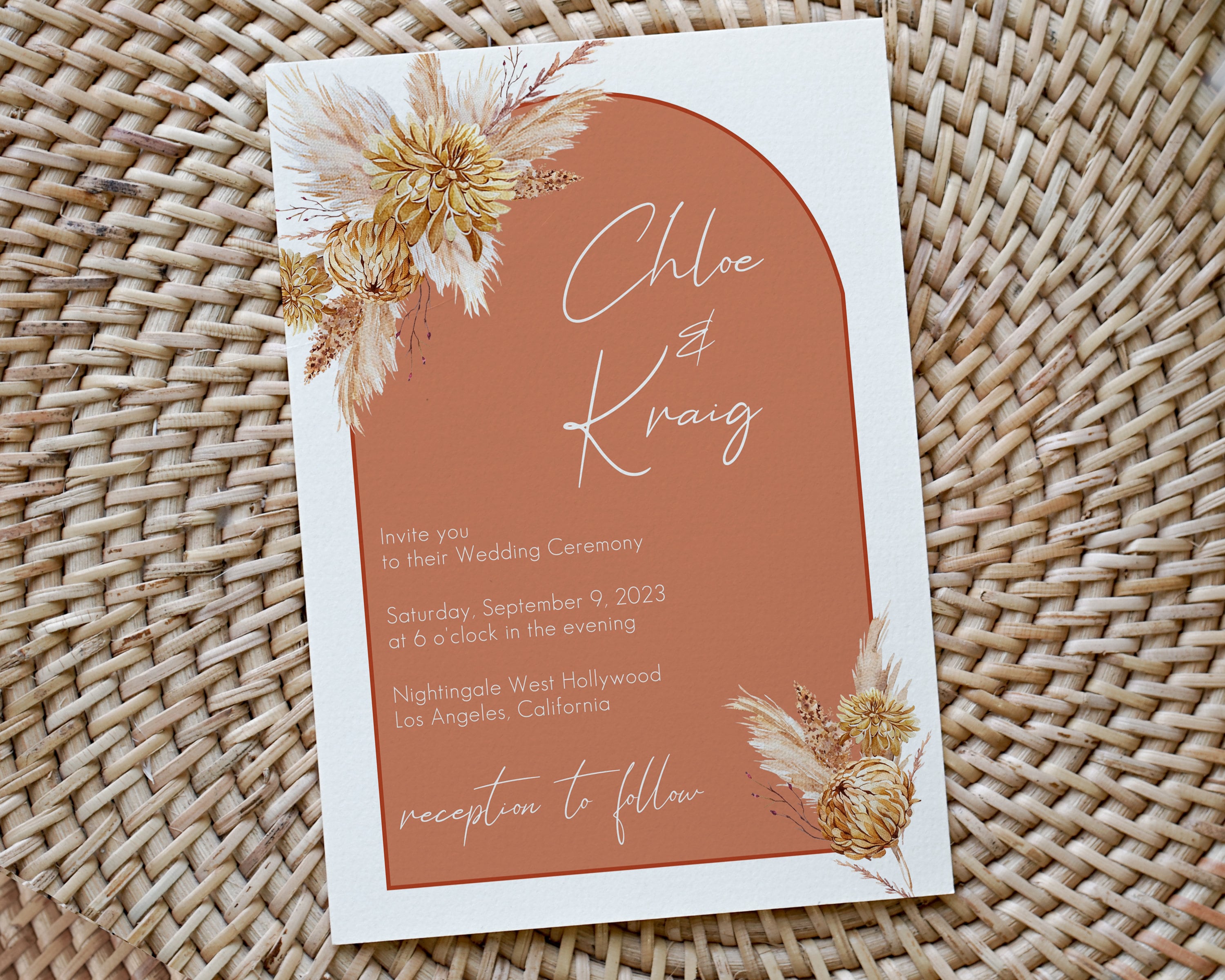 Terracotta Boho Wedding Invitation Terracotta Wedding | Etsy