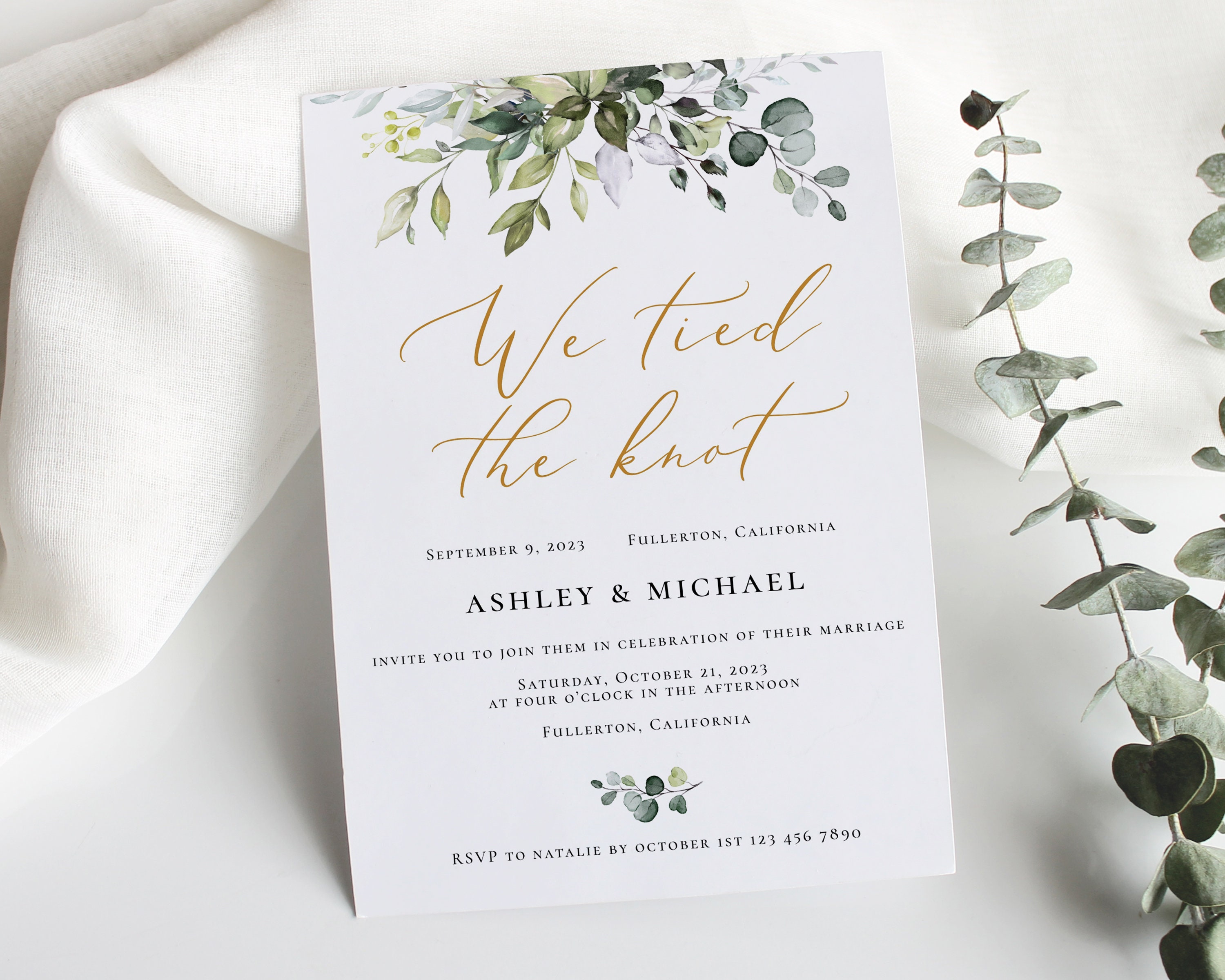 We Tied The Knot Invitation Editable Template Printable Etsy