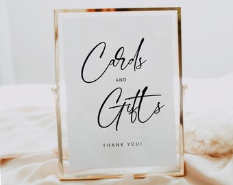 Cards And Gifts Wedding Sign, Modern Minimalist Wedding Sign, Printable Cards And Gifts Sign, Gifts Table Sign, Bridal Shower Sign - CAL1