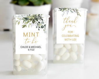 Mint To Be Label Template, Editable Tic Tac Wraparound, Editable Mint Candy Sticker, Greenery Tic Tac, Party Shower Mint Favor Sticker -WGE1