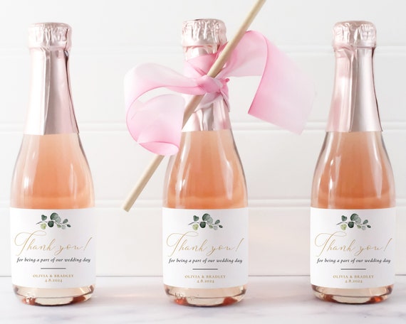 Mini Wine Bottle Labels Printable Greenery Mini Champagne | Etsy