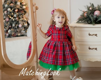 Toddler Christmas Tartan Dress, Plaid Holiday Tutu
