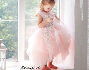 Blush Flower Girl Dress, Tutu Dress For Girls, Princess Dress, Baby Girl Dress, 1st Birthday Dress, Girl Tulle Dress, Photoshoot Dress