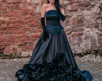 Gothic Romance Velvet Corset Dress, Long Prom Dress, Gala Gown, Couture Dress, Old Hollywood Dress, Black Tie Ball Gown, Masquerade Dress