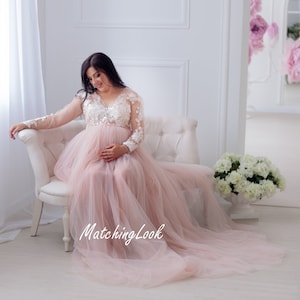 Sukienka ciążowa na sesję zdjęciową, różowa ciążowa suknia ślubna, koronkowa sukienka ciążowa na baby shower, sukienka ciążowa, suknia buduarowa