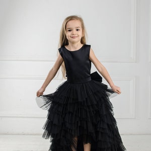 Black Halloween Costume For Kids, Gothic Kid's Dress, Tulle Witch Dress, Dark Fairytale Outfit, Horror Outfit For Girls, Kids Clothing