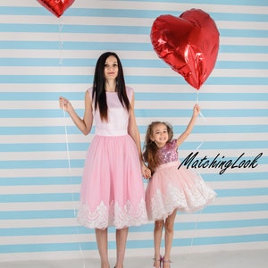 Pink Tutu Dress, Mommy and Me Outfit, Formal Dress, Matching Mother Daughter Dress, Girl Birthday Dress, Photoshoot Dress, Flower Girl