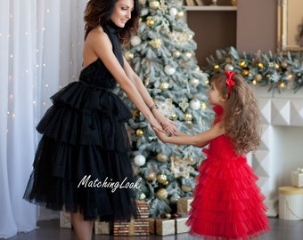 Mommy And Me Matching Clothing, Mother Daughter Photoshoot Dresses, Matching Family Photography Gown, Tulle Tutu Gown, Photo Props, Gift