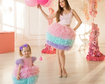 Unicorn Dresses, Mommy And Me Dresses For Photoshoot, Rainbow Matching Dresses, Birthday Party Outfits, Summer Dresses, Baby Tutu Dress