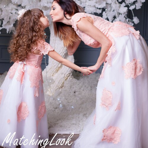 Mother Daughter Matching Wedding Dress Mommy and Me Outfit - Etsy