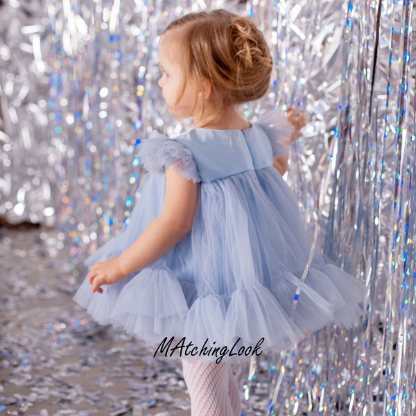 Jurk bloemenmeisje babymeisje, formele meisjesjurk, tutu-jurk verjaardagsfeestje, kinderkleding, tule jurk peuter, cadeaus voor kinderen, optocht