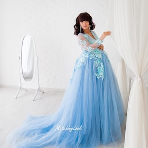 Maternity Gown, Maternity Dress, Maternity Tulle Dress, Maternity Clothing, Pregnancy Dress, Maternity Photo Props, Maternity Lace Dress