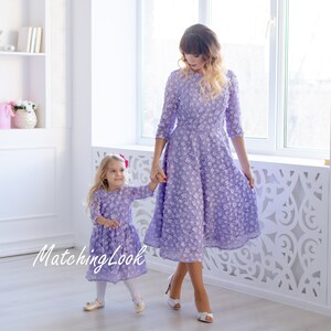 Purple Ball Gown,mommy and Me Dress, Women Clothing, Birth Tulle Dress ,  African Fashion, Matching Mommy and Daughter Tulle Dress 