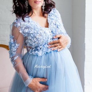 Baby blue fitted maternity dress shop