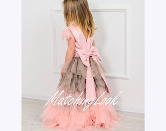 Geburtstag Kleid 1 Jahr alt, Blumenmädchen Kleid, rosa Tutu Kleid, Pageant Kleid für Mädchen, Prinzessin Mädchen Kleid, rosa Tüll Kleid, Kinder Kleid