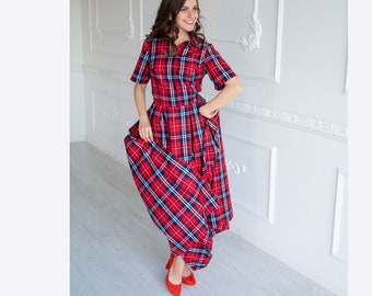 tartan maxi dress uk