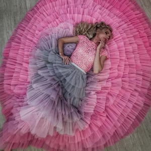 Tulle Skirt, Ombre Wedding Skirt, Adult Tutu Gown, Prom Skirt, Bridal Rainbow Skirt, Formal Maxi Couture Skirt Photoshoot , Beach Wedding