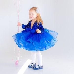 Royalblaues Tutu Kleid, 1. Geburtstag Kleid, Hanukkah Kleid, Baby Mädchen Tüll Kleid, Blumenmädchen Kleid, Prinzessin Kleid, Kleinkind Party Kleid