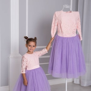 Mommy And Me Dresses, Mother Daughter Matching Dress, Lavender Tulle Dress, Unicorn Birthday Dress, Girl Tutu Dress, Photo Shoot Dress