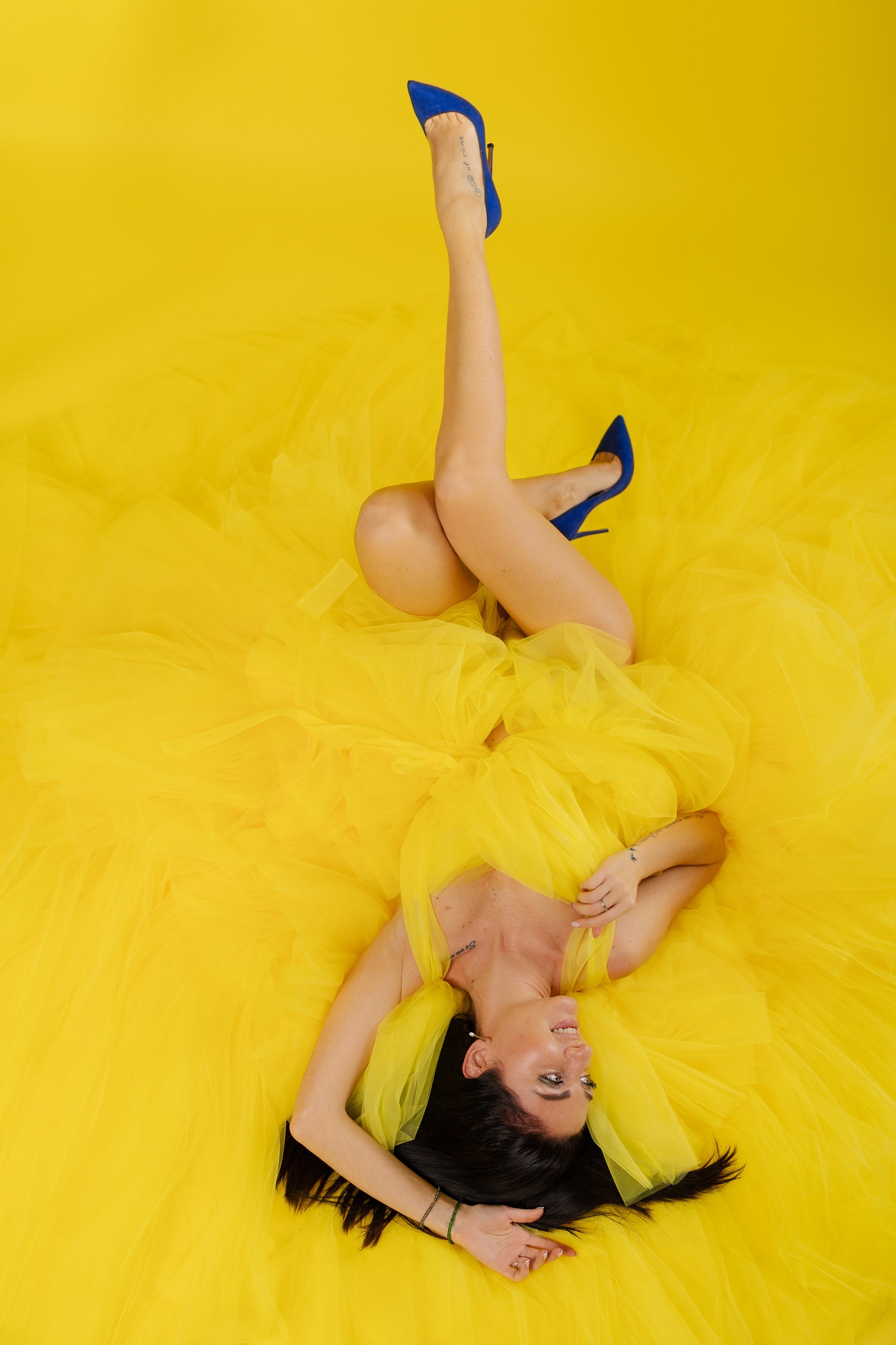 MatchingLook Yellow Tulle Boudoir Dress