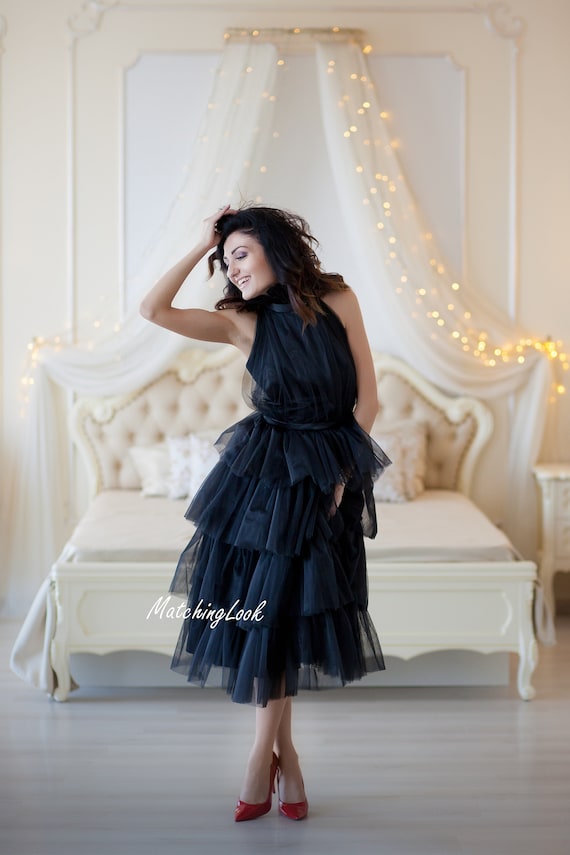 black tutu dress womens Buy Tulle With Open Back Ideal for Wedding Guest or Bridesmaids - Summer Style Cocktail Dresses Women - Personalized Clothing Online in India flag|Online Exclusive stretch elastic waist Color:SUMMER SONG Gothic Girl Dress, Halloween