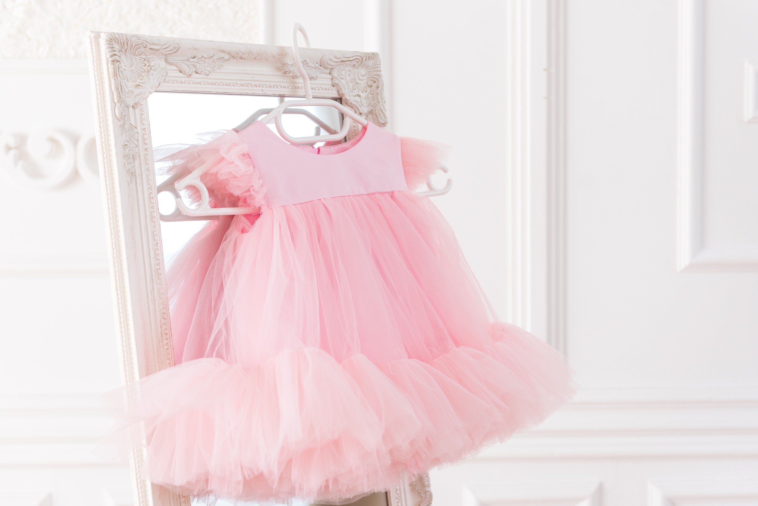 White tulle deals dress baby girl