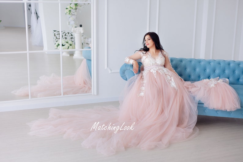 Maternity Dress Photo Shoot Dress Pink Maternity Gown Etsy