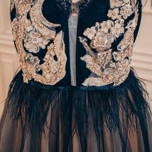 Black and Nude Dress, Black Wedding Dress, Alternative Wedding Dress