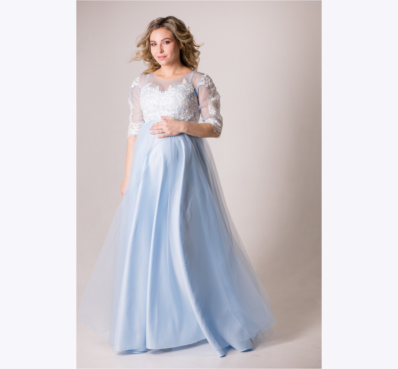 Baby Blue Baby Shower Dress Maternity Dress for Photo Shoot Etsy