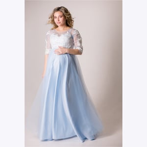 Maternity Dress For Photo Shoot, Light Blue Baby Shower Dress, Maternity Wedding Dress, Pregnancy Dress, Baby Bump Dress, Photo Props
