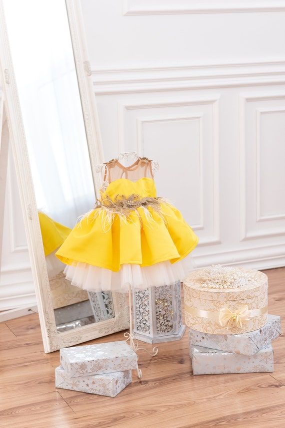 Girls yellow easter best sale dress