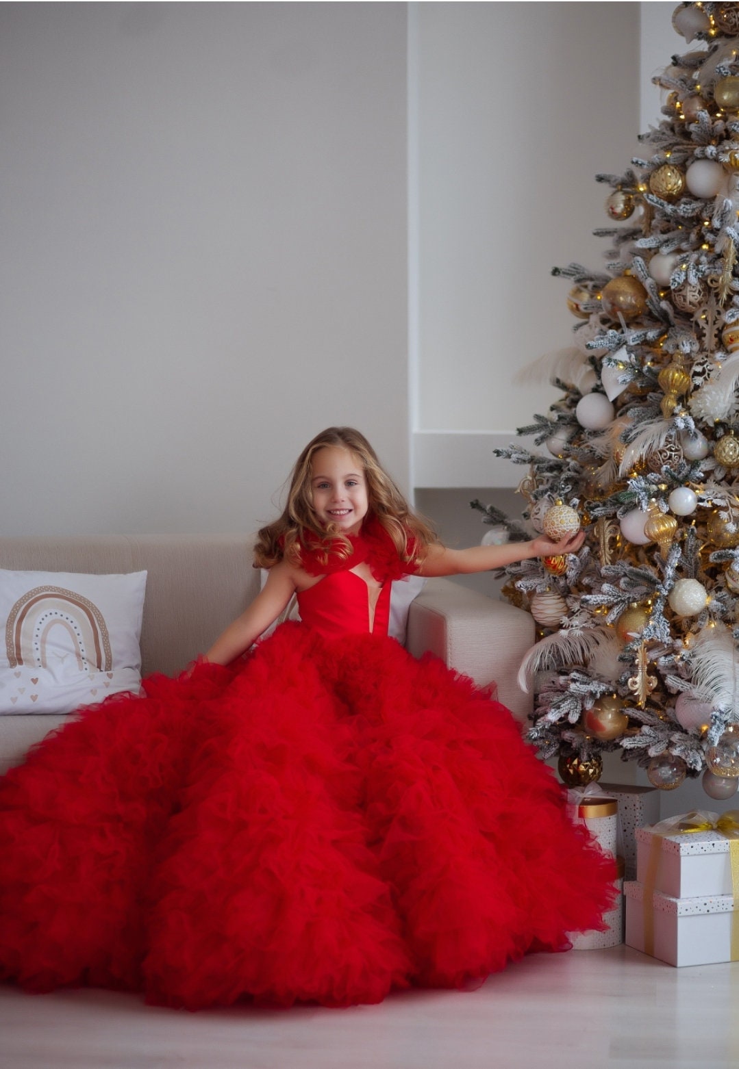 white christmas dresses RED CHRISTMAS DRESS W FITTED WAIST – Czarina USA main image 1