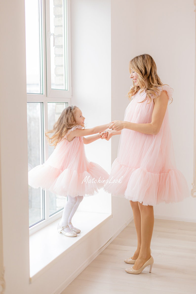 Blush Pink Girl Dress Party Tulle Dress Baby Birthday Dress Etsy