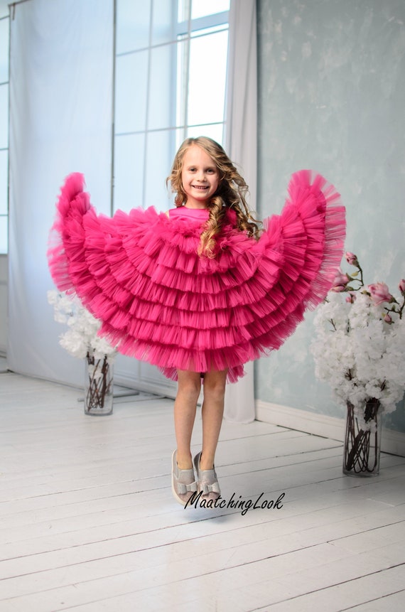 Hot Pink Tutu Toddler Ribbon Skirt, Pink Tulle Flower Girl Dress for  Summer, Girl Special Occasion Dress Little Girl, Newborn - Size 12 TWSP by  Vanah Lynn Designs