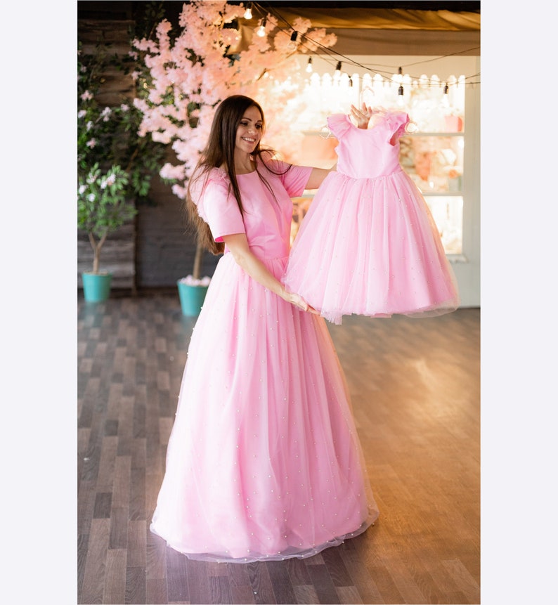 Pink Mommy and Me Dress Party Mother Daughter Matching Dress - Etsy