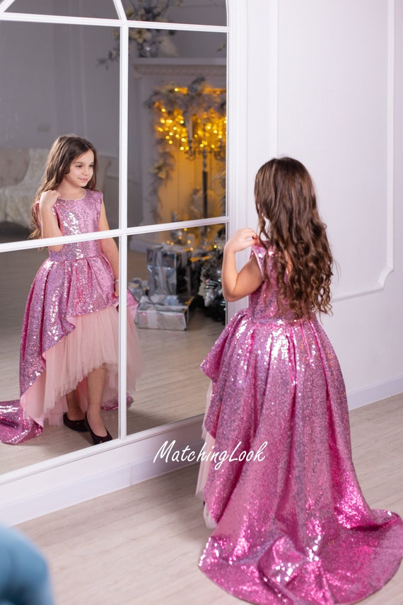 Pink sparkly dress girls hotsell