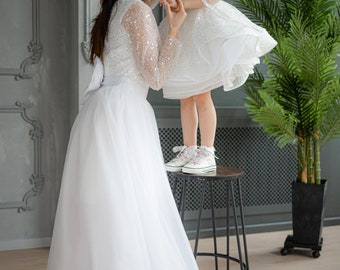 Family Dress For Mum At Christening Mommy And Me White Dress, Baptism Dress,  Mother Daughter Wedding
