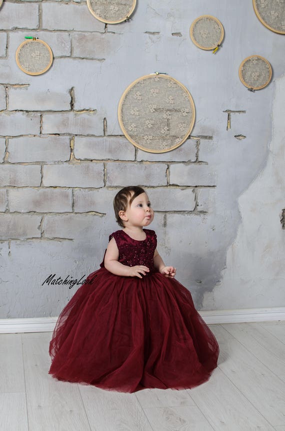Wine-Colored Flower Girl Sashes