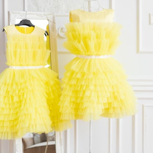 Mother Daughter Matching Dresses, Mommy And Me Yellow Dresses, Cocktail Dresses, Birthday Matching Dresses, Summer Dresses, Tiered Dresses