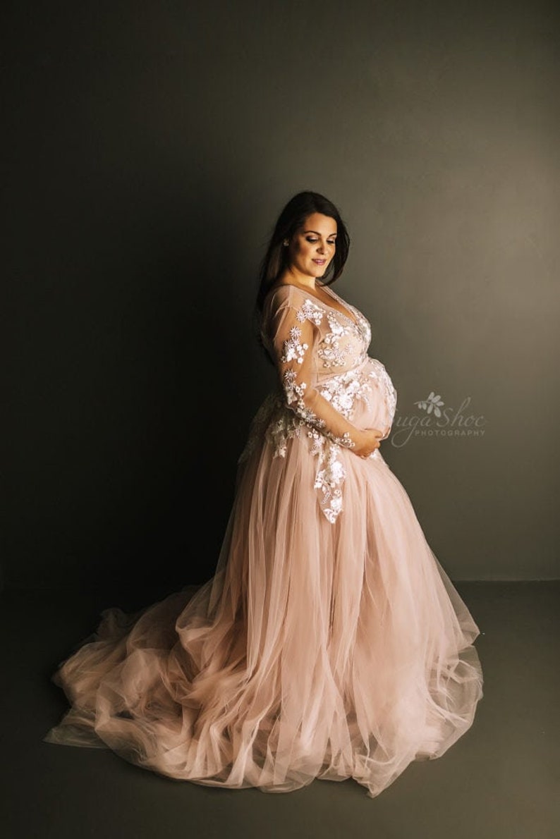 Maternity Dress For Photo Shoot Maternity Gown Lace Etsy