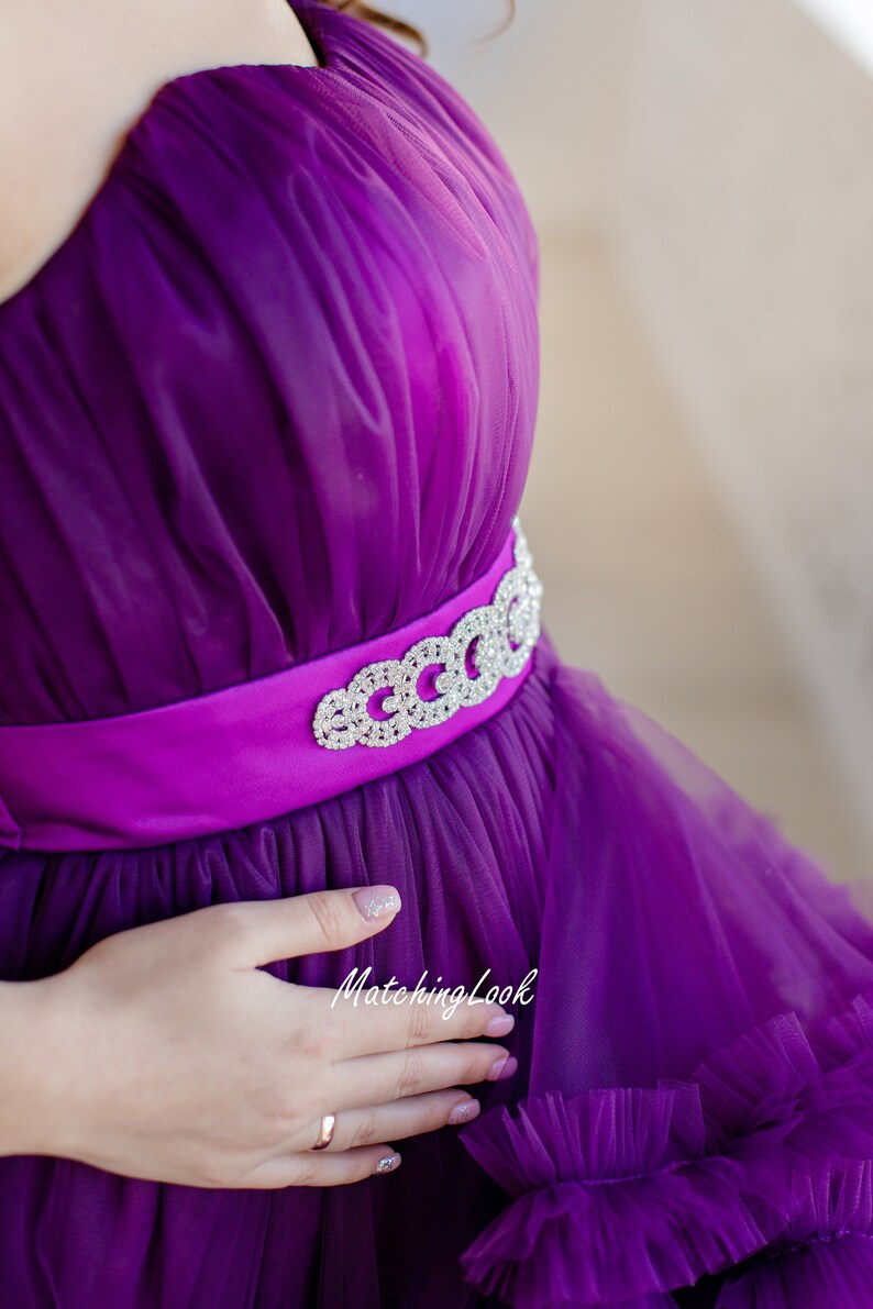 Purple Maternity Gown Photoshoot Dress Tulle Ruffle Dress | Etsy