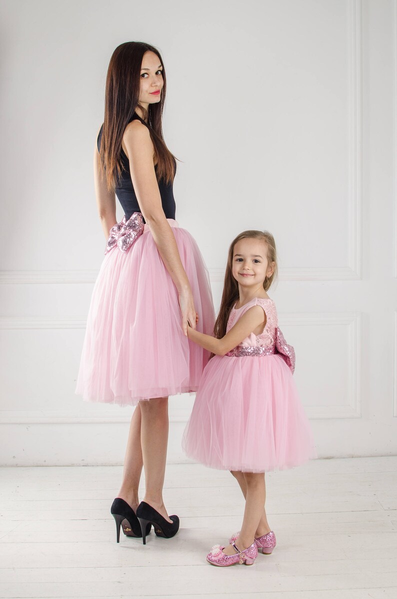 Mommy And Me Dress Mother Daughter Matching Dress Pink Tutu Etsy
