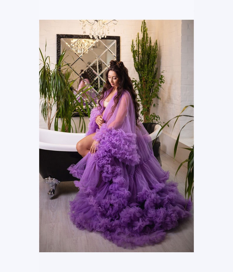 Lavender Maternity Dress for Photoshoot Maternity Tulle Robe Etsy