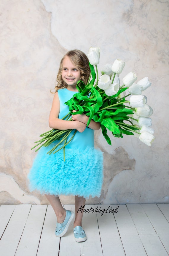 Teal Birthday Dress Baby Girl Dress Tutu Dress Cloud Dress Etsy