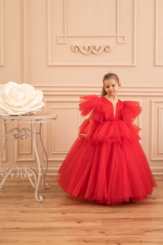 Kids top red gown