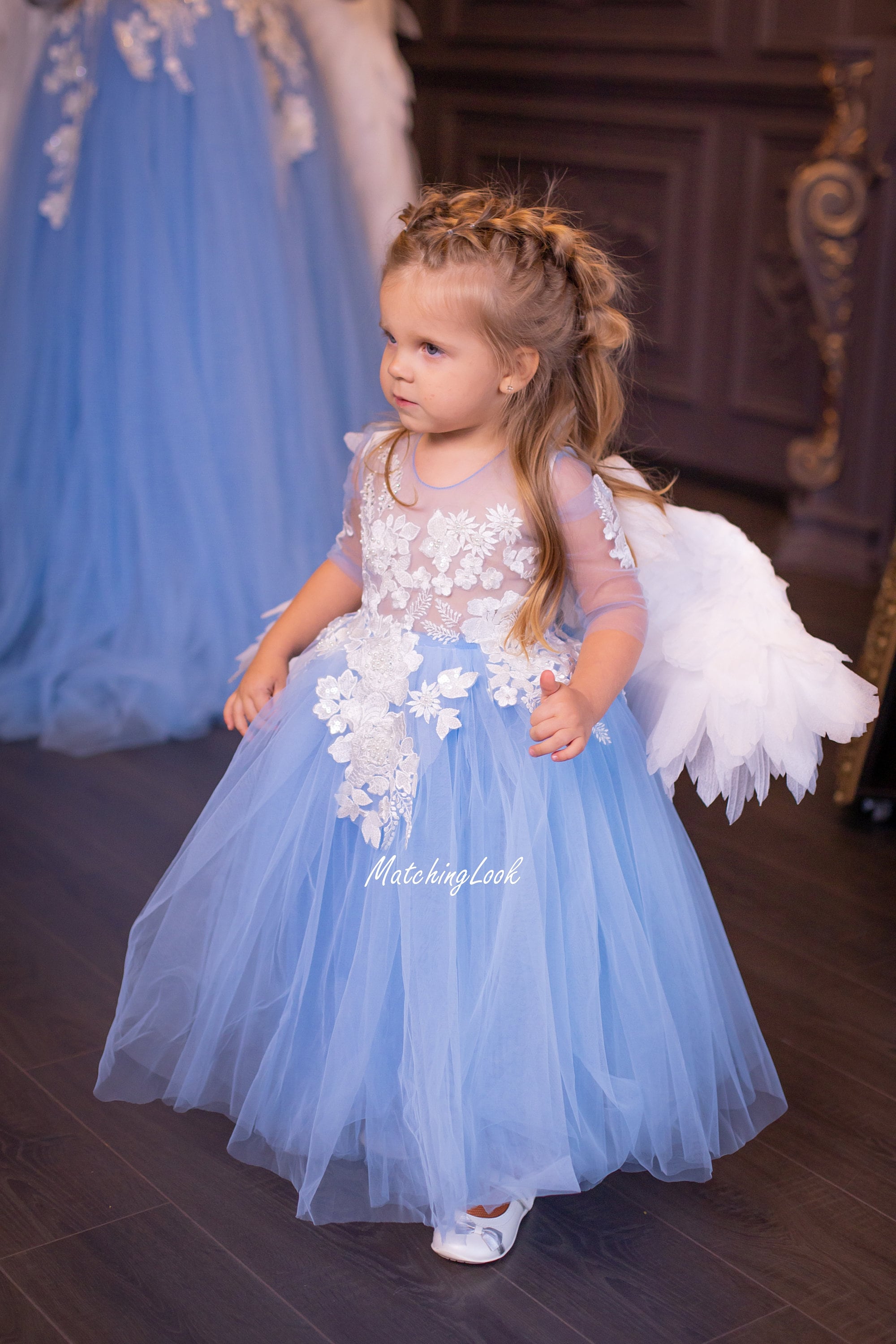 Matchinglook White Flower Girl Dress